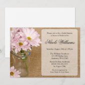 Invitation Mason Jar Burlap Fête de l'mariée de marais mauves (Devant / Derrière)