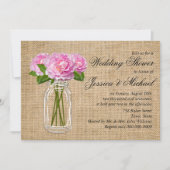 Invitation Mason Jar Burlap Wedding shower de Peony (Devant)