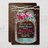Invitation Mason Jar chaîne de douche nuptiale Lights Boho Fl (Devant / Derrière)