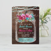Invitation Mason Jar chaîne de douche nuptiale Lights Boho Fl (Debout devant)
