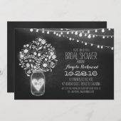 Invitation mason jar chalkboard & lumières nuptiale douche (Devant / Derrière)