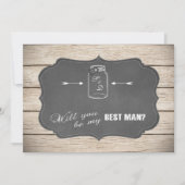 Invitation Mason Jar Chalkoard Serez-Vous Mon Meilleur Homme  (Devant)