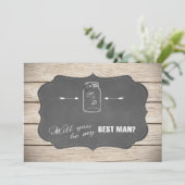 Invitation Mason Jar Chalkoard Serez-Vous Mon Meilleur Homme  (Debout devant)