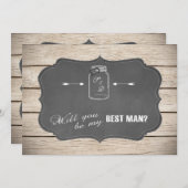 Invitation Mason Jar Chalkoard Serez-Vous Mon Meilleur Homme  (Devant / Derrière)