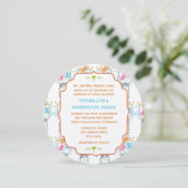 Invitation Mason Jar Coral rose Turquoise Floral Mariage (Debout devant)