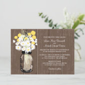 Invitation Mason Jar Daisées sauvages & Billy Balls (Debout devant)