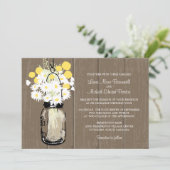 Invitation Mason Jar Daisées sauvages & Billy Balls (Debout devant)