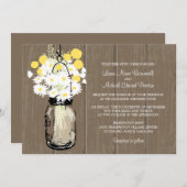 Invitation Mason Jar Daisées sauvages & Billy Balls (Devant / Derrière)