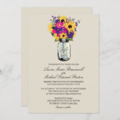 Invitation Mason Jar Daisies et Mariage des tournesols (Devant / Derrière)