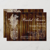 Invitation Mason Jar Dark Wood Look nuptiale douch (Devant / Derrière)