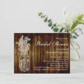 Invitation Mason Jar Dark Wood Look nuptiale douch (Debout devant)