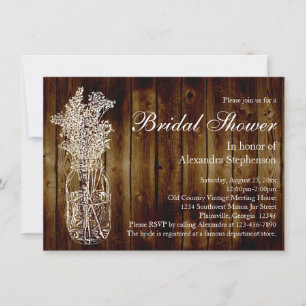 Invitation Mason Jar Dark Wood Look nuptiale douch