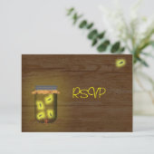 Invitation Mason Jar De Fireflies Réception RSVP (Debout devant)