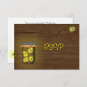 Invitation Mason Jar De Fireflies Réception RSVP (Devant / Derrière)