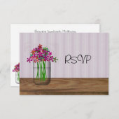 Invitation Mason Jar De Fleurs Réception De Mariage RSVP (Devant / Derrière)