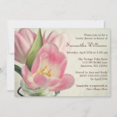 Invitation Mason Jar des Tulipes roses Vintages (Devant)