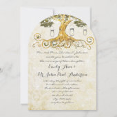 Invitation Mason Jar en feuille d'or sous les étoiles Mariage (Devant)