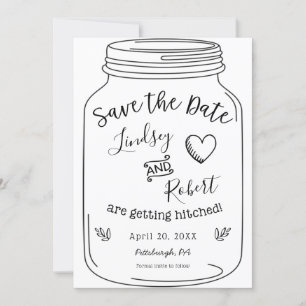 Invitation Mason Jar Enregistrer la date