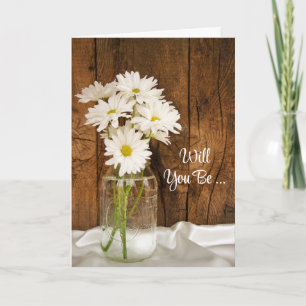 Invitation Mason Jar et Daisy Will You Be My Bridesmaid