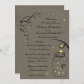 Invitation Mason Jar et Fireflies Latte - GORGEOUS! (Devant / Derrière)