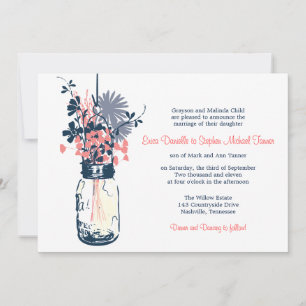 Invitation Mason Jar et Fleurs sauvages