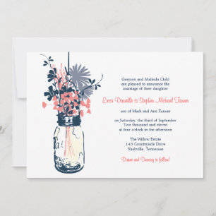 Invitation Mason Jar et Fleurs sauvages