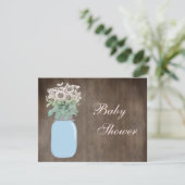 Invitation Mason Jar et Fleurs sauvages Baby shower rustique (Debout devant)