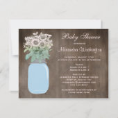 Invitation Mason Jar et Fleurs sauvages Baby shower rustique (Dos)