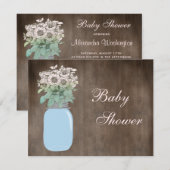 Invitation Mason Jar et Fleurs sauvages Baby shower rustique (Devant / Derrière)