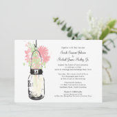 Invitation Mason Jar et Mariage Fleur sauvage (Debout devant)