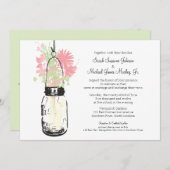 Invitation Mason Jar et Mariage Fleur sauvage (Devant / Derrière)