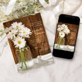 Invitation Mason Jar et White Daisies Baby shower de campagne