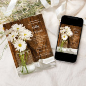 Invitation Mason Jar et White Daisies Barn Mariage