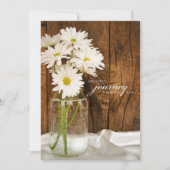 Invitation Mason Jar et White Daisies Country Barn Mariage (Devant)