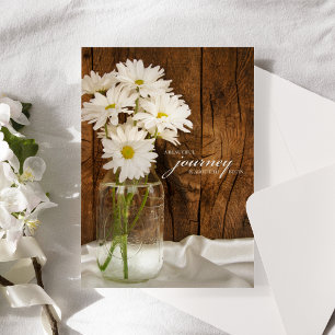 Invitation Mason Jar et White Daisies Country Barn Mariage