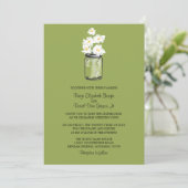 Invitation Mason Jar et White Daisies | Mariage vert (Debout devant)