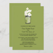 Invitation Mason Jar et White Daisies | Mariage vert (Devant / Derrière)
