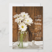 Invitation Mason Jar et White Daisy Pays Fête d'anniversaire (Devant)