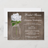 Invitation Mason Jar et White Hydrangea Fête de l'mariée russ (Dos)