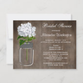 Invitation Mason Jar et White Hydrangea Fête de l'mariée russ (Dos)