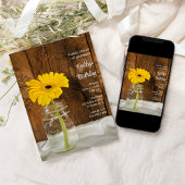 Invitation Mason Jar et Yellow Daisy Barn Anniversaire Party