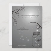 Invitation Mason Jar Firefly Noir gris (Dos)