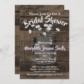 Invitation Mason Jar Fleurs blanches (Devant / Derrière)