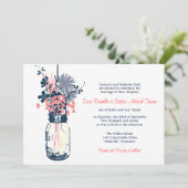Invitation Mason Jar & Fleurs sauvages (Debout devant)