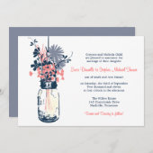 Invitation Mason Jar & Fleurs sauvages (Devant / Derrière)