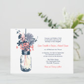 Invitation Mason Jar & Fleurs sauvages (Debout devant)