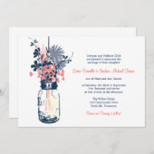 Invitation Mason Jar & Fleurs sauvages (Devant / Derrière)