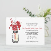 Invitation Mason Jar & Fleurs sauvages (Debout devant)