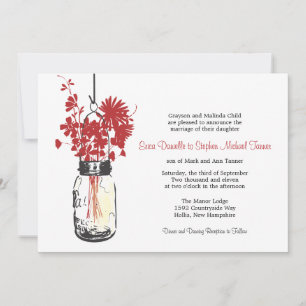 Invitation Mason Jar & Fleurs sauvages