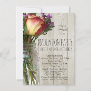 Invitation Mason Jar Flowers Graduation Party